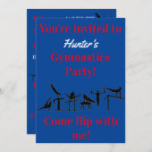 Boys Gymnastik Geburtstagsparty Einladungen (Vorne/Hinten)