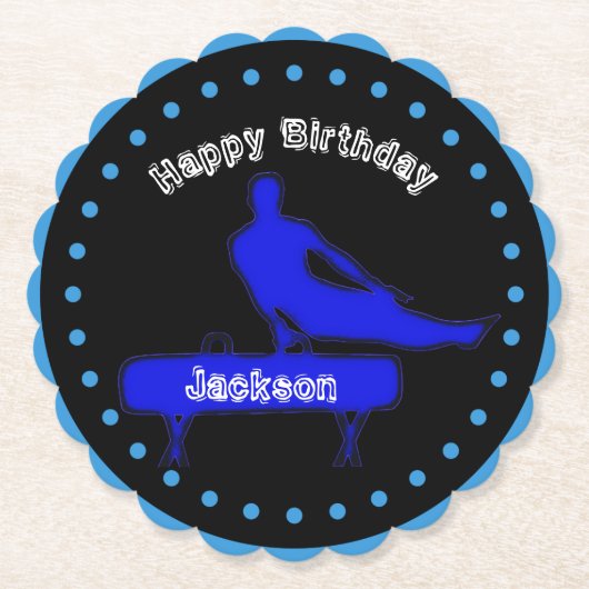 Boys Gymnastik Geburtstagsparty Untersetzer (Vorderseite)