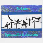 Boys Gymnastik ist Phantastisch Fleece Blanket (Vorderseite (Horizontal))