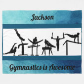 Boys Gymnastik ist Phantastisch Fleece Blanket (Vorderseite (Horizontal))