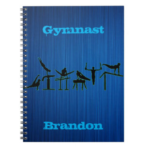 Boys Gymnastik Personalisiert Blue Spiral Notebook Notizblock