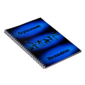 Boys Gymnastik Personalisiert Blue Spiral Notebook Notizblock (Rechte Seite)