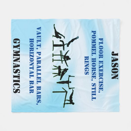Boys Gymnastik Personalisiert Fleece Blanket (Vorderseite (Horizontal))