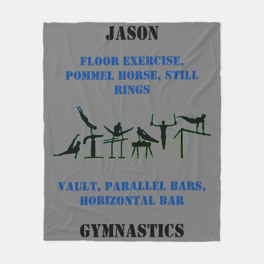 Boys Gymnastik Personalisiert Fleece Blanket (Vorderseite)