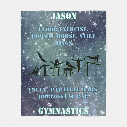 Boys Gymnastik Personalisiert Galaxy Fleece Blanke (Vorderseite)