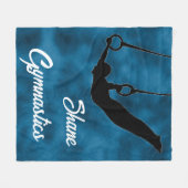 Boys Gymnastik Rings Cool Blue Personalisiert Fleecedecke (Vorderseite (Horizontal))