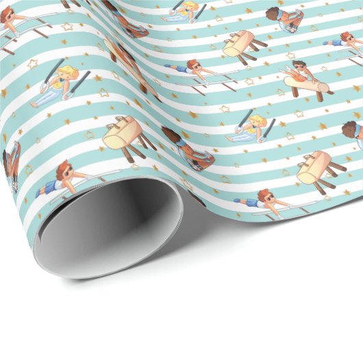 Boys Gymnastik Rings Parallel Bars Pommel Pferd Geschenkpapier (Rolleneckpunkt)