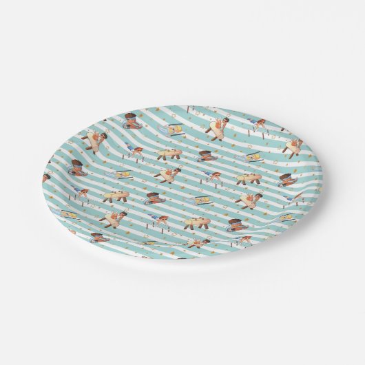 Boys Gymnastik Rings Parallel Bars Pommel Pferd Pappteller (Schrägansicht)