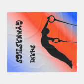 Boys Gymnastik Rings Patriotic Red White Blue Fleecedecke (Vorderseite (Horizontal))