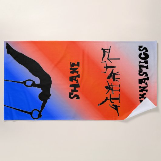 Boys Gymnastik Rings Patriotic Red White Blue Strandtuch (Vorderseite)