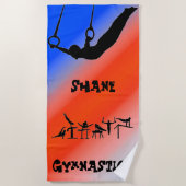 Boys Gymnastik Rings Patriotic Red White Blue Strandtuch (Vorderseite)