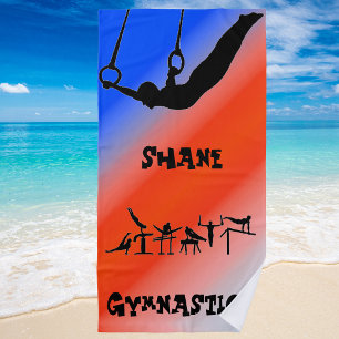 Boys Gymnastik Rings Patriotic Red White Blue Strandtuch