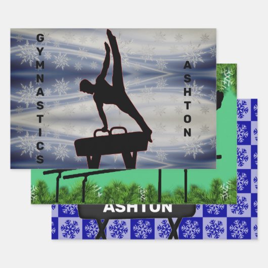 Boys Gymnastik Weihnachtswrapping Paper Sheet Set Geschenkpapier Set (Set)