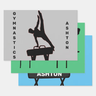 Boys Gymnastik Wrapping Paper Sheet Set Geschenkpapier Set