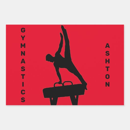 Boys Gymnastik Wrapping Paper Sheet Set Geschenkpapier Set (Vorderseite)