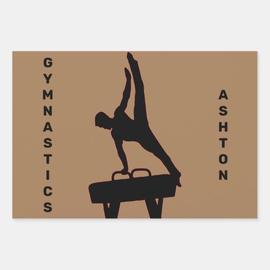 Boys Gymnastik Wrapping Paper Sheet Set Geschenkpapier Set (Vorderseite)