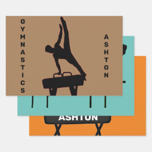 Boys Gymnastik Wrapping Paper Sheet Set Geschenkpapier Set