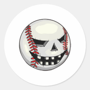Boys Halloween Kürbislaterne Baseball Player Runder Aufkleber