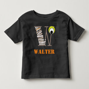 Boys HALLOWEEN Mummy Shirt w Initial W