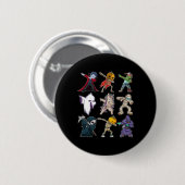 Boys Halloween Pumpkin Skeleton Kids Pumpkin Dab Button (Vorne & Hinten)