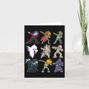 Boys Halloween Pumpkin Skeleton Kids Pumpkin Dab Karte