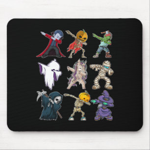Boys Halloween Pumpkin Skeleton Kids Pumpkin Dab Mousepad