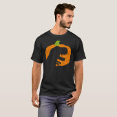 Boys Halloween Pumpkin T-Rex Dinosaur Silhouette T-Shirt (Vorne ganz)