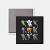 Boys Halloween Skeleton Kürbislaterne Zombie Dab Magnet (Vorderseite/Rückseite)