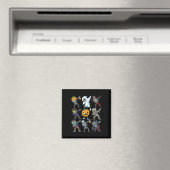 Boys Halloween Skeleton Kürbislaterne Zombie Dab Magnet (In Situ (Geschirrspüler))
