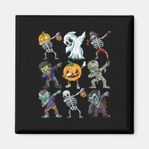 Boys Halloween Skeleton Kürbislaterne Zombie Dab Magnet