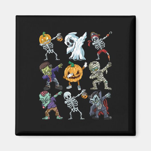 Boys Halloween Skeleton Kürbislaterne Zombie Dab Magnet (Vorne)