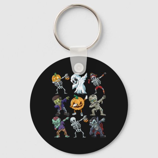 Boys Halloween Skeleton Kürbislaterne Zombie Dab Schlüsselanhänger (Vorderseite)