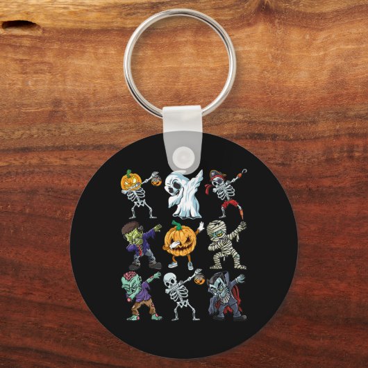 Boys Halloween Skeleton Kürbislaterne Zombie Dab Schlüsselanhänger (Vorderseite)