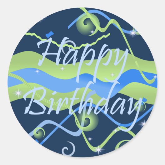 Boy's Happy Birthday Stickers (Vorderseite)