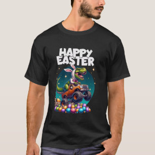 Boys Happy Easter Bunny T Rex Dinosaur Monster Tru T-Shirt