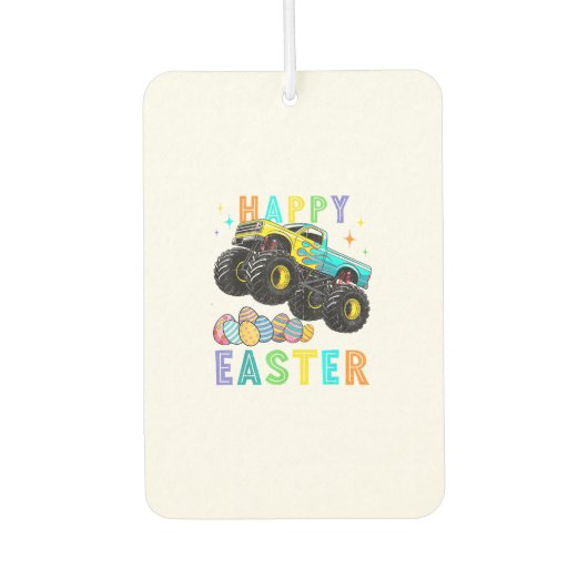 Boys Happy Easter Monster Truck Easter Eggs Toddle Autolufterfrischer (Vorderseite)