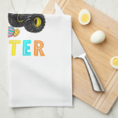 Boys Happy Easter Monster Truck Easter Eggs Toddle Geschirrtuch (Viertel Falte)