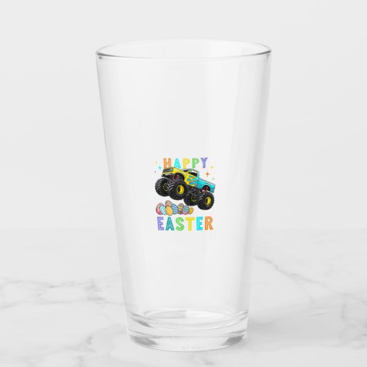 Boys Happy Easter Monster Truck Easter Eggs Toddle Glas (Vorderseite)