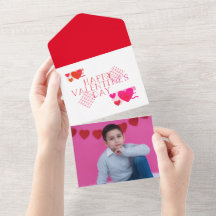 Boys Heart Emoji Add Foto Valentinstag Card