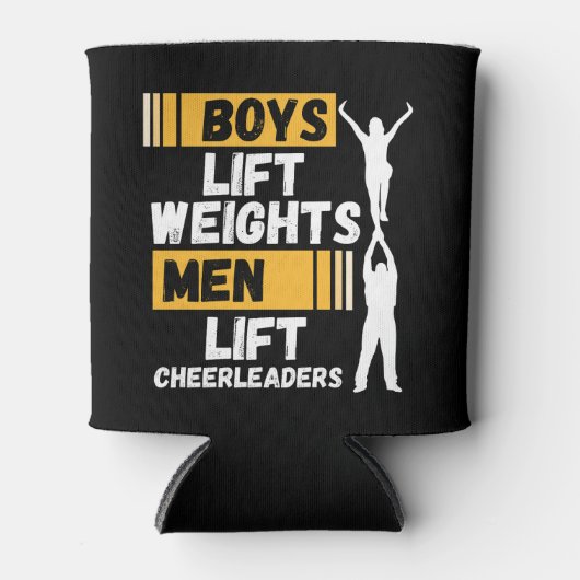 Boys heben Gewicht Männer heben Cheerleader Cheerl Dosenkühler (Vorderseite)