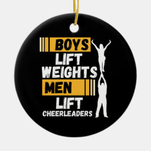 Boys heben Gewicht Männer heben Cheerleader Cheerl Keramik Ornament