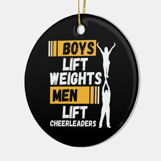 Boys heben Gewicht Männer heben Cheerleader Cheerl Keramik Ornament (Links)