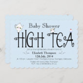 Boys High Tea Babydusche Einladung (Vorne/Hinten)