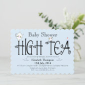 Boys High Tea Babydusche Einladung (Stehend Vorderseite)