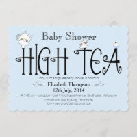 Boys High Tea Babydusche Einladung