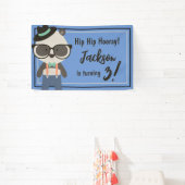 Boys Hipster Mister Panda Bear Geburtstag Banner (InSitu)