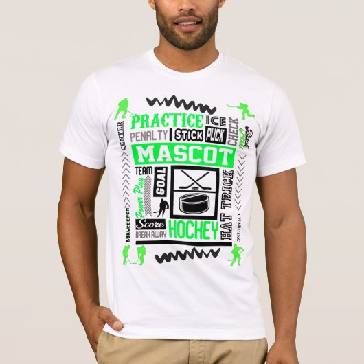 Boys Hockey Terminologie in Green T-Shirt (Vorderseite)