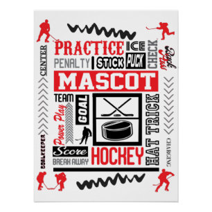 Boys Hockey Terminologie in Red Poster