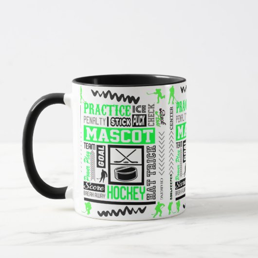Boys Hockey Terminologie Neon Green Tasse (Links)