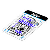 Boys Hockey Terminologie Personalisiert Blue Magnet (Linke Seite)